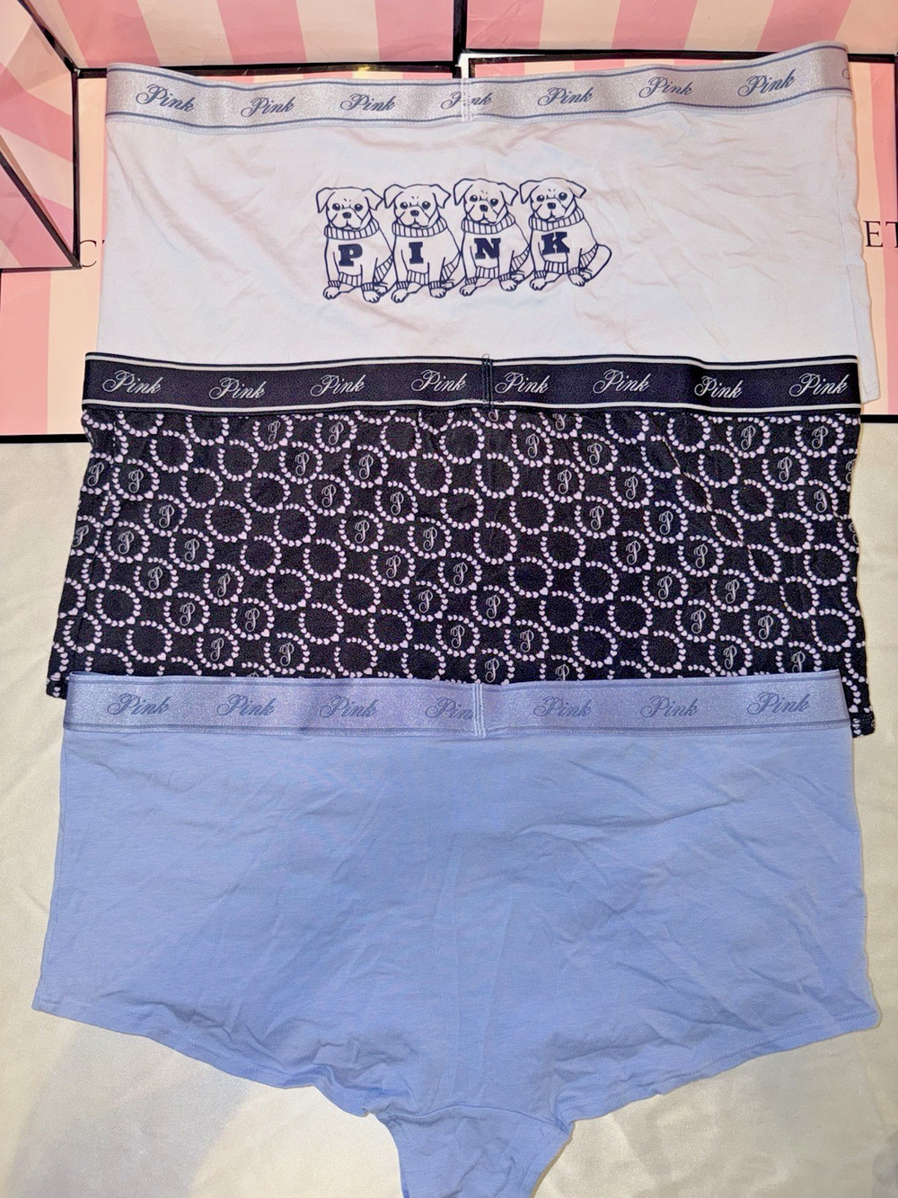 Victorias Secret PINK Panty Boyshort Boxer XXL 3 Pair Adorable